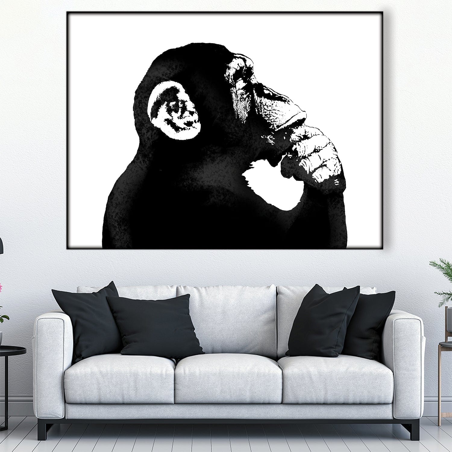 Cadre facile à construire Banksy le singe penseur