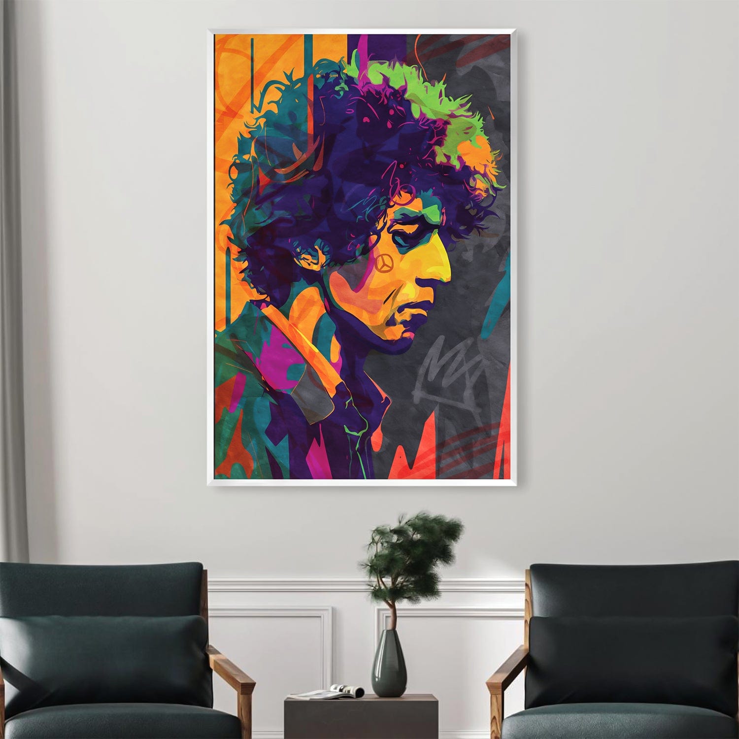 Toile abstraite Bob Dylan
