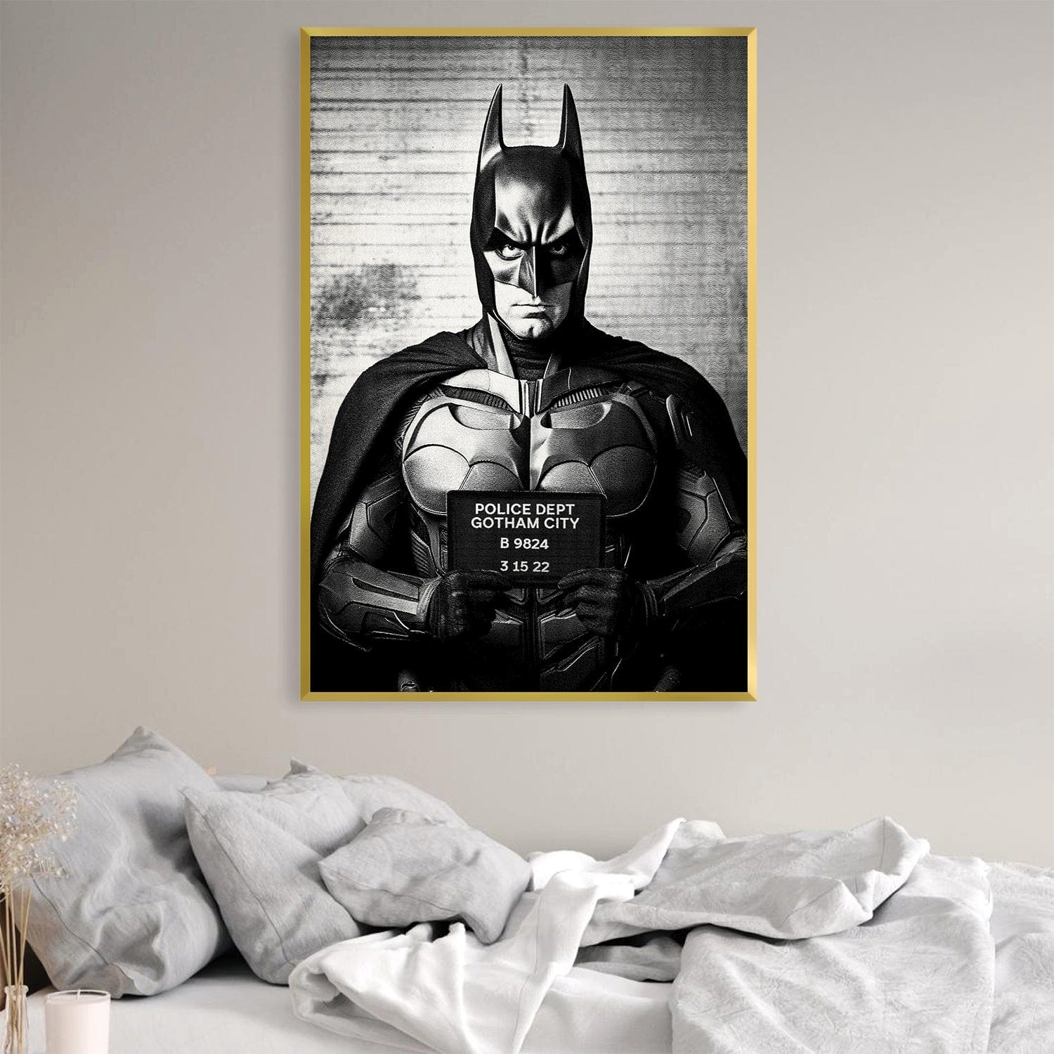 Batman Mugshot Toile Noire