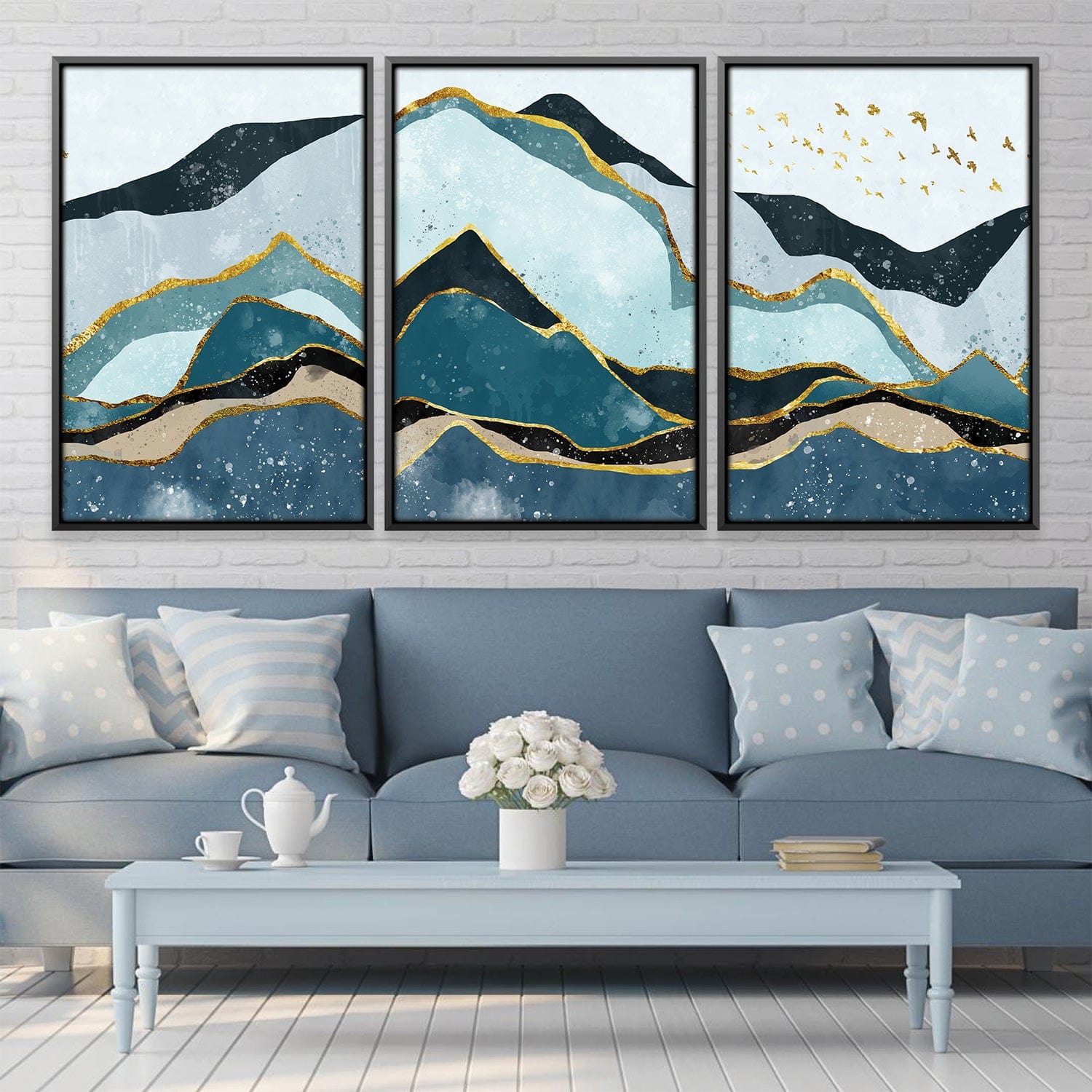 Toile de montagnes empilées