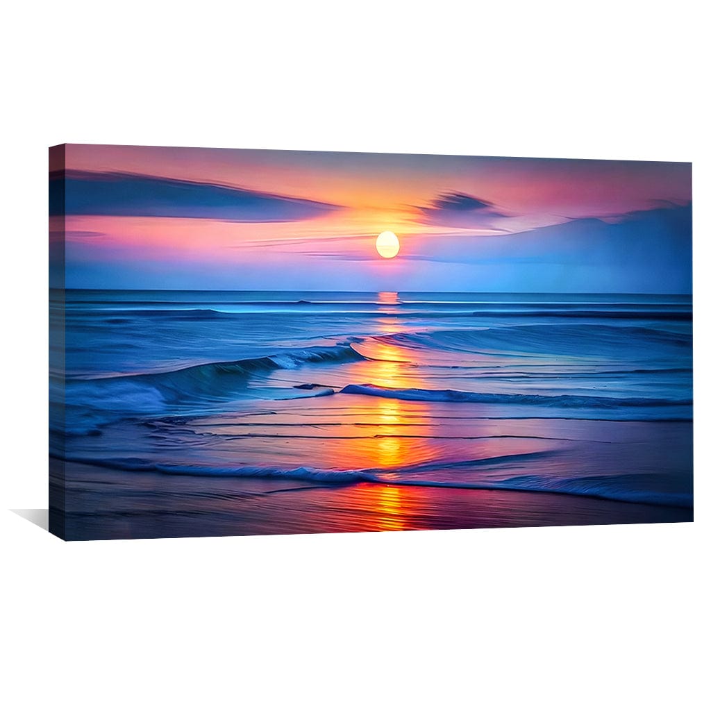 Toile océan coucher de soleil