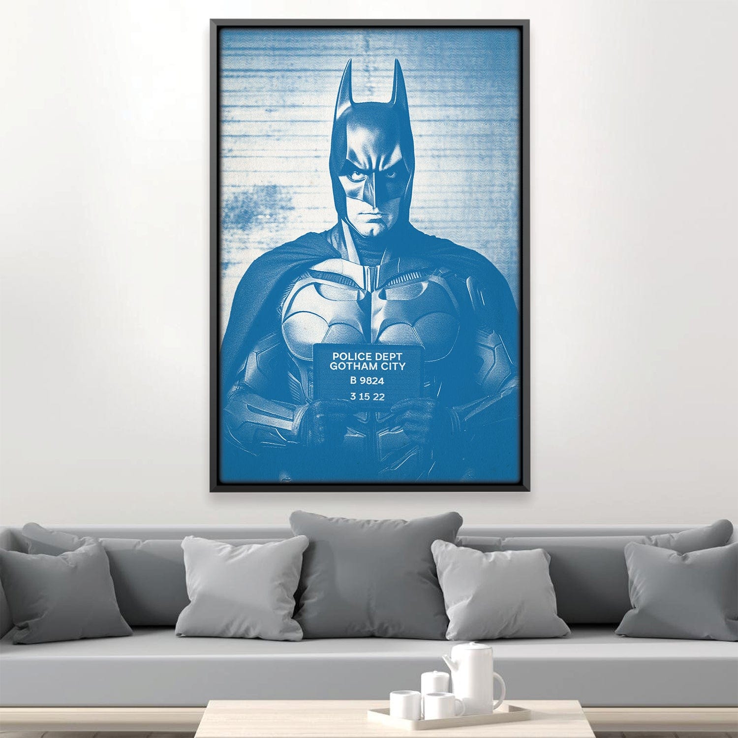 Batman Mugshot Toile Bleue