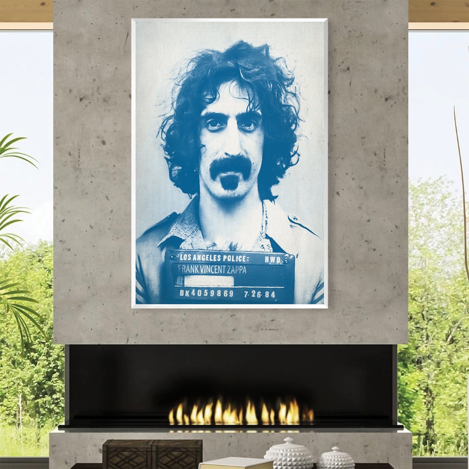 Franck Zappa Mugshot Toile Bleue