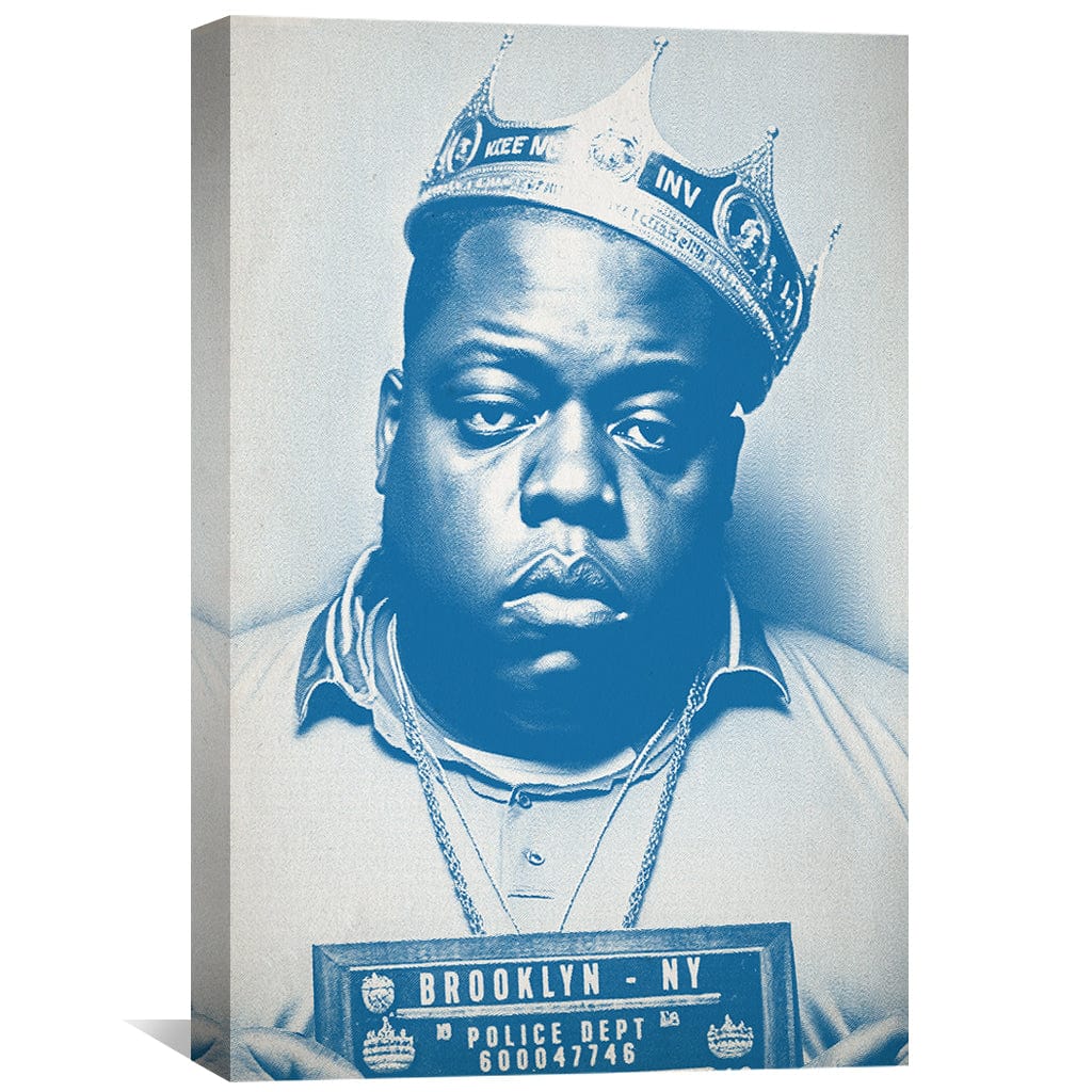Toile bleue Biggie Mugshot