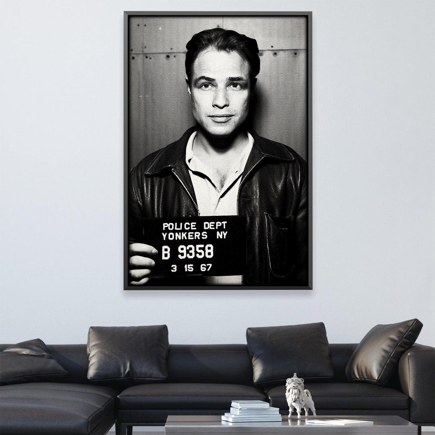 Brando Mugshot Schwarze Leinwand
