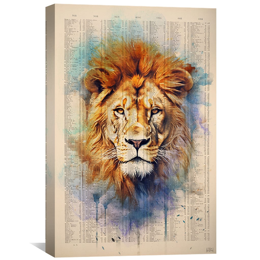 Toile Portrait de Lion Aquarelle