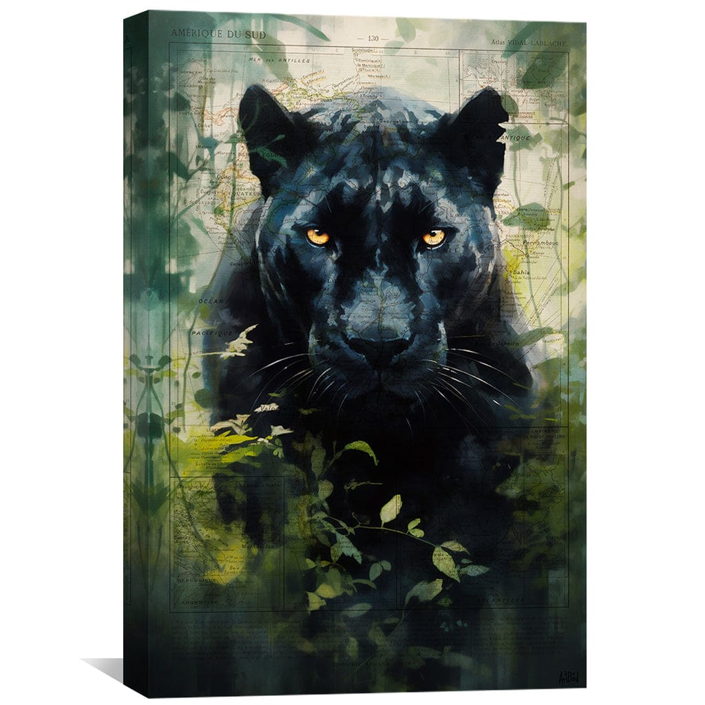 Toile Portrait Panthère Noire