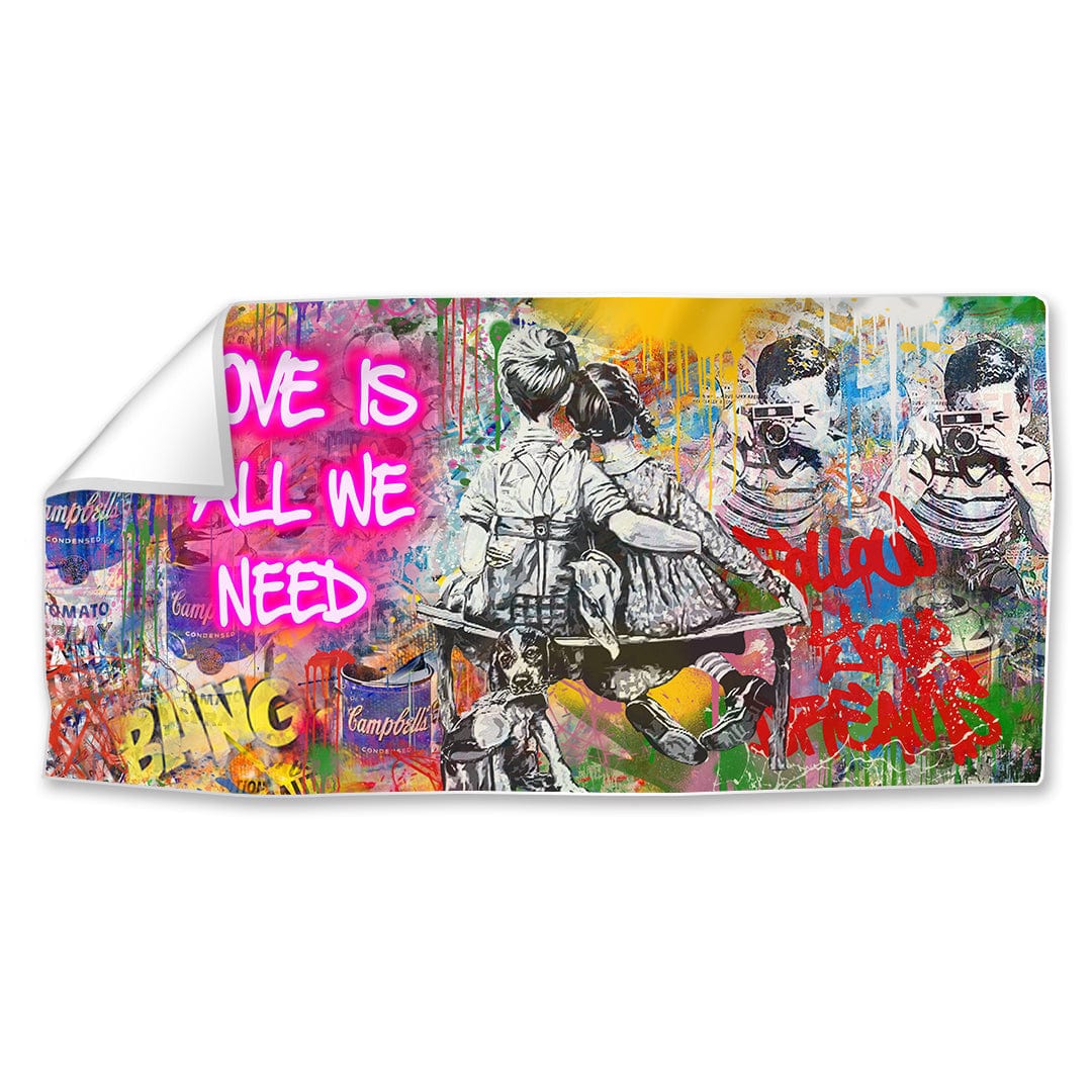 Graffiti Banksy Love est tout ce dont nous avons besoin Cadre facile à construire