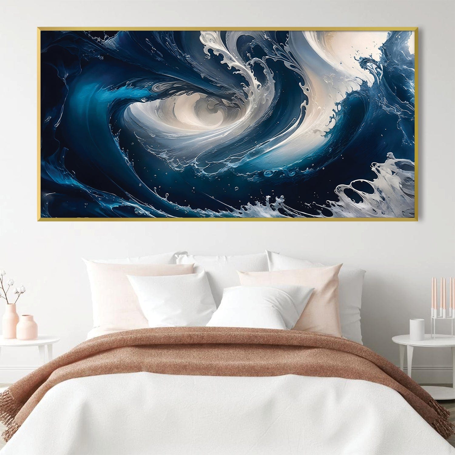 Leinwand mit wirbelnden Wellen