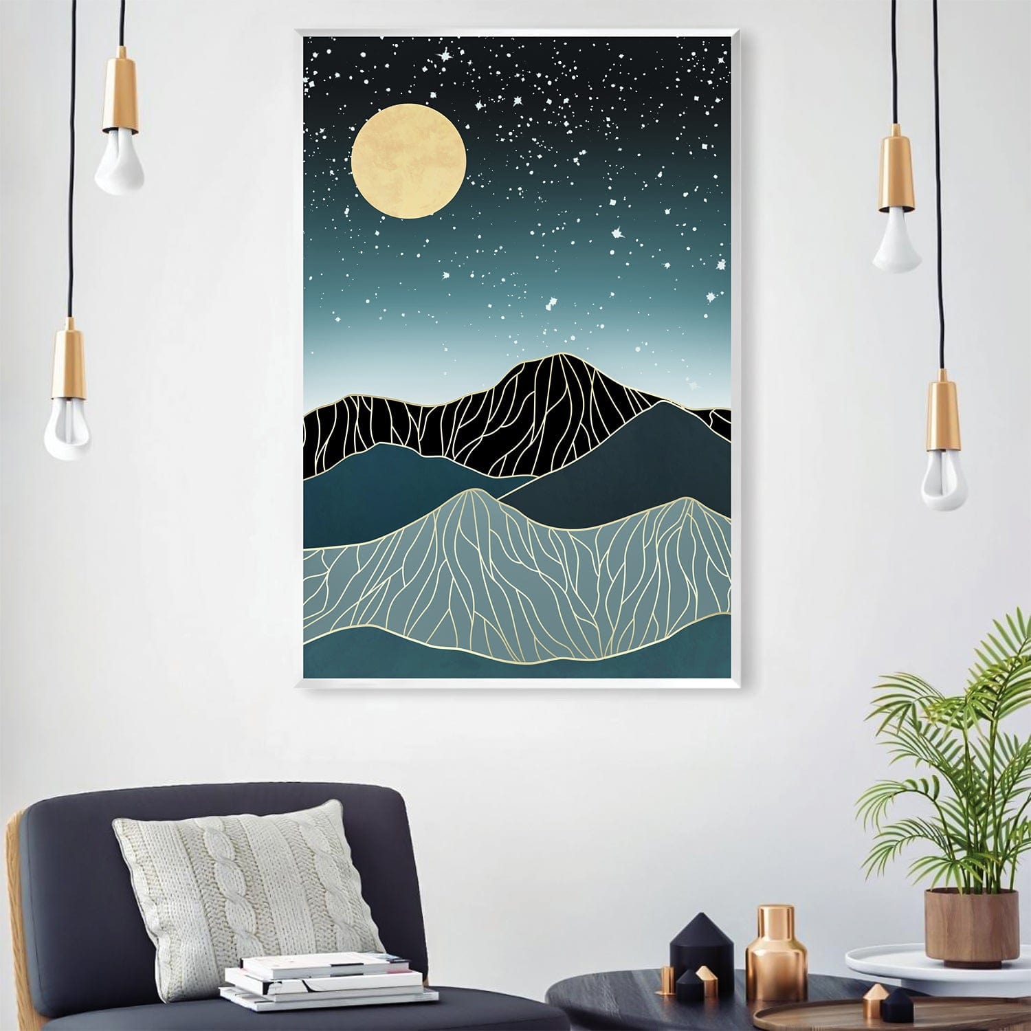 Toile Lune dans les étoiles