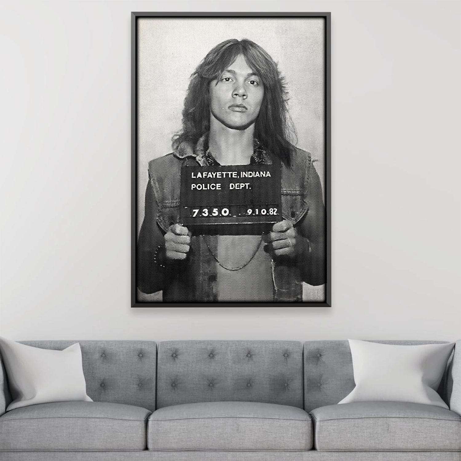 Axl Mugshot schwarze Leinwand
