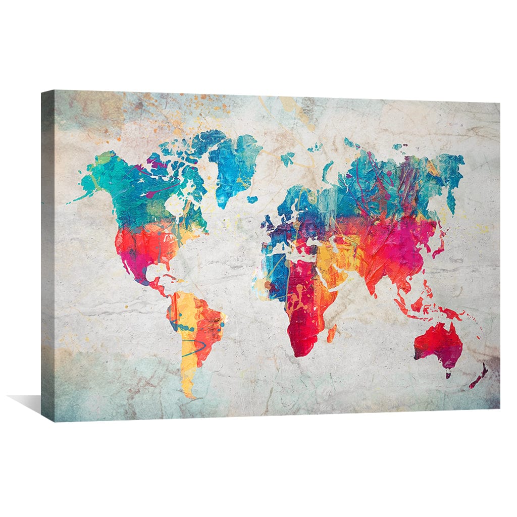 Toile de carte du monde dégradée
