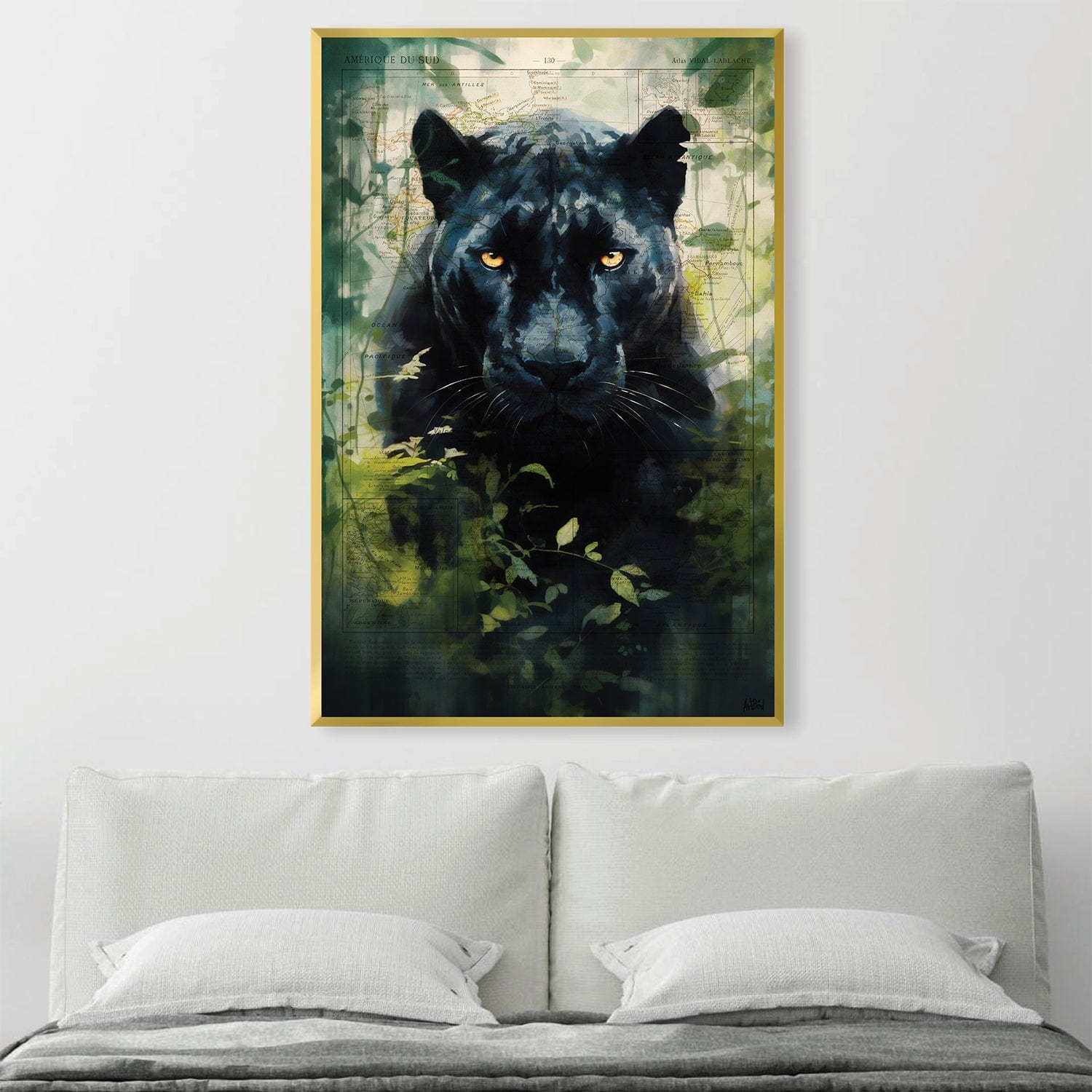 Toile Portrait Panthère Noire