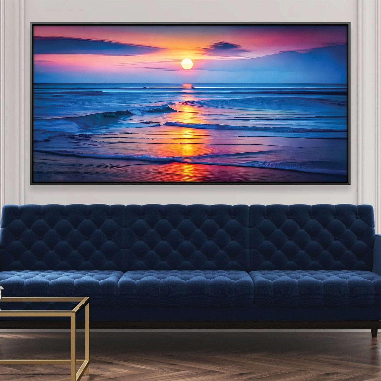 Toile océan coucher de soleil