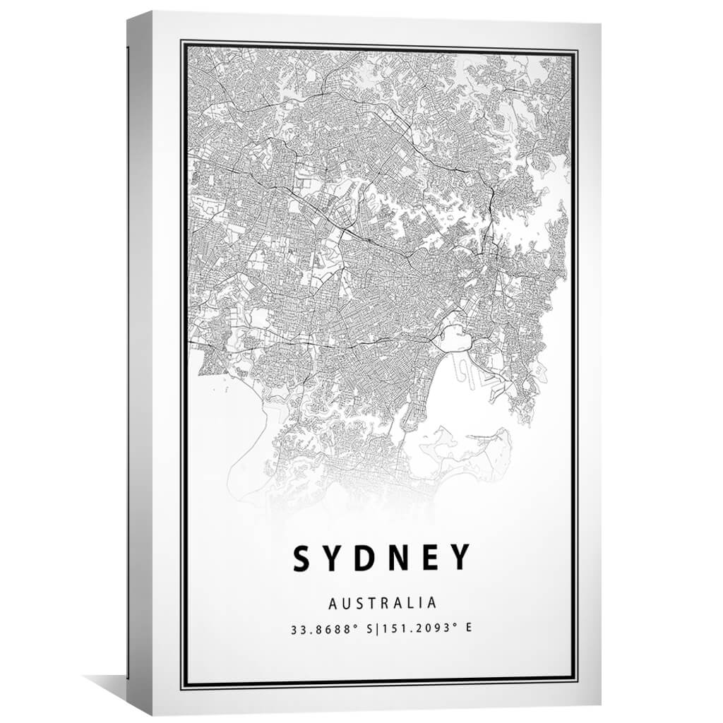 Sydney-weiße Kartenleinwand