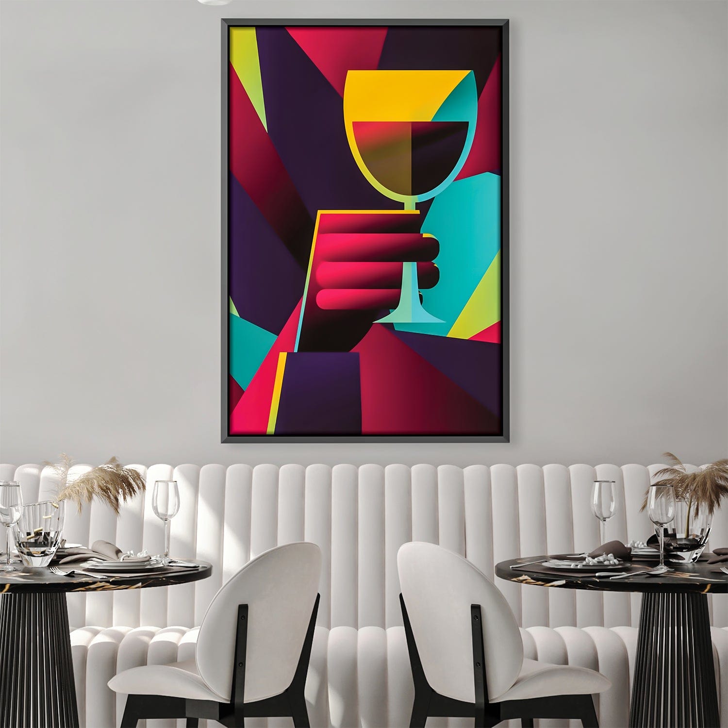 Toile de nuit de vin de forme abstraite