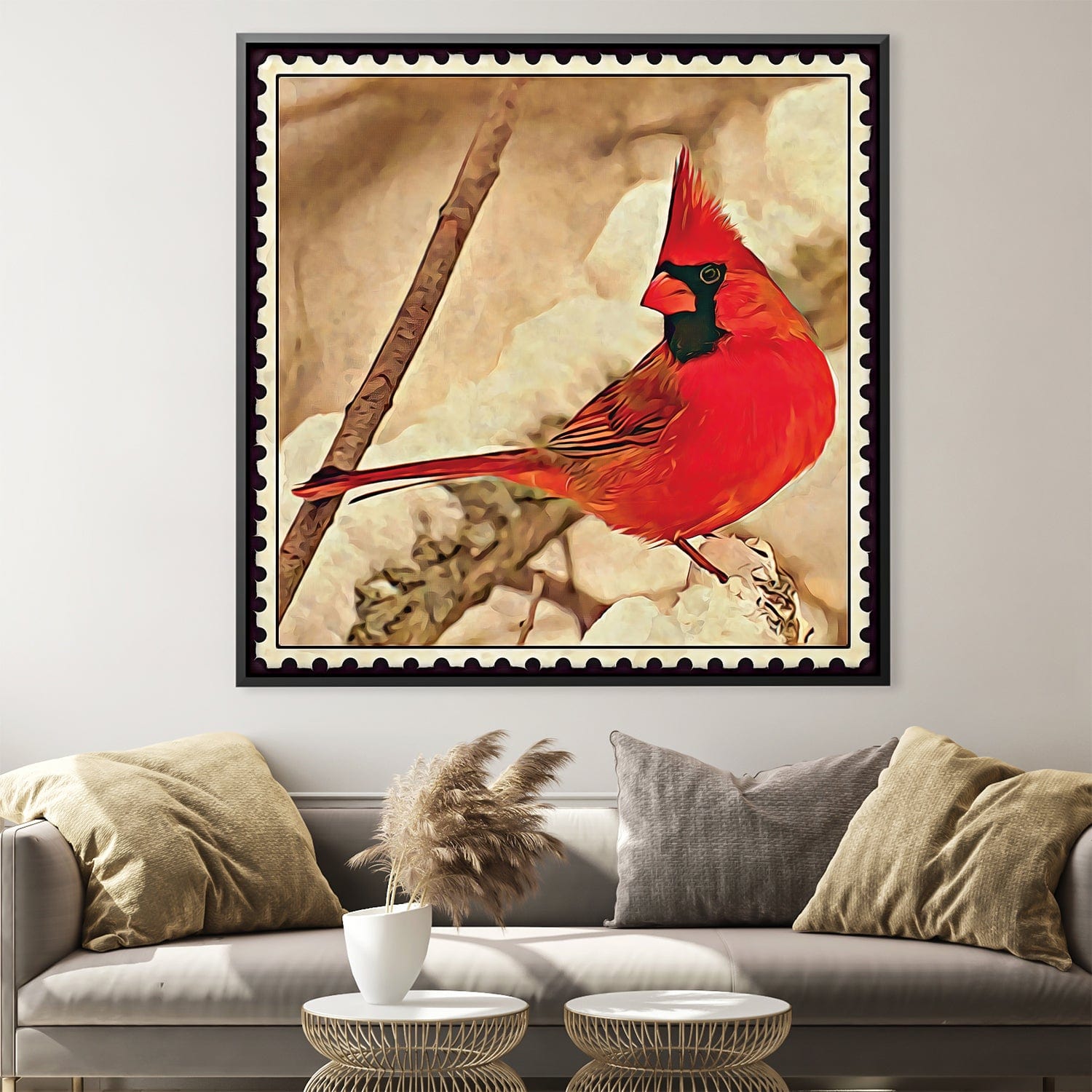 Toile de timbre-poste Cardinal