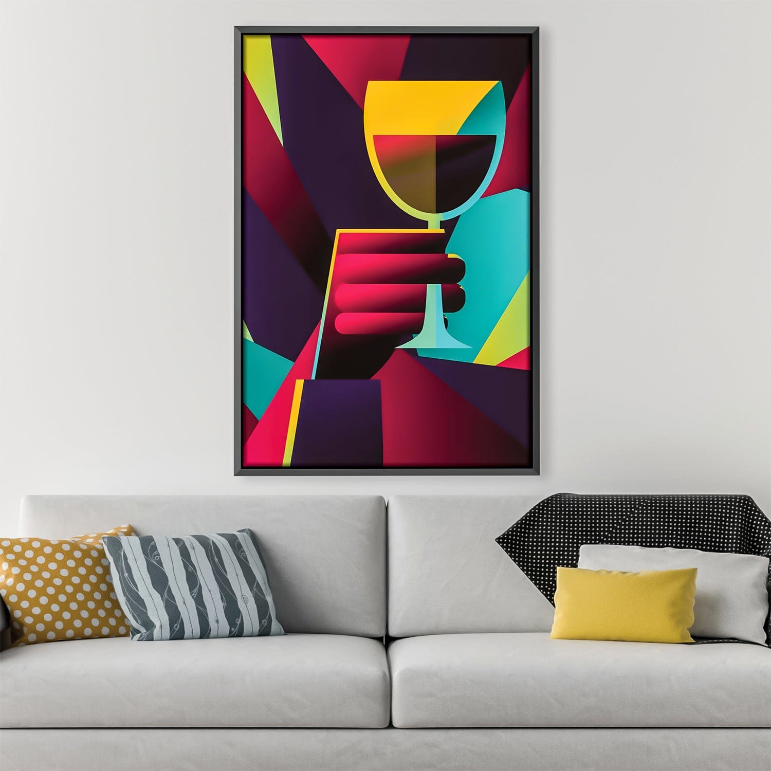Toile de nuit de vin de forme abstraite