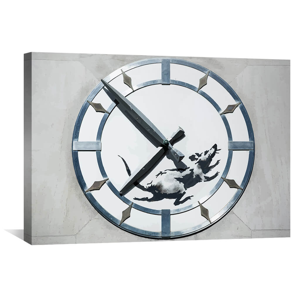 Banksy New York Horloge Rat Toile