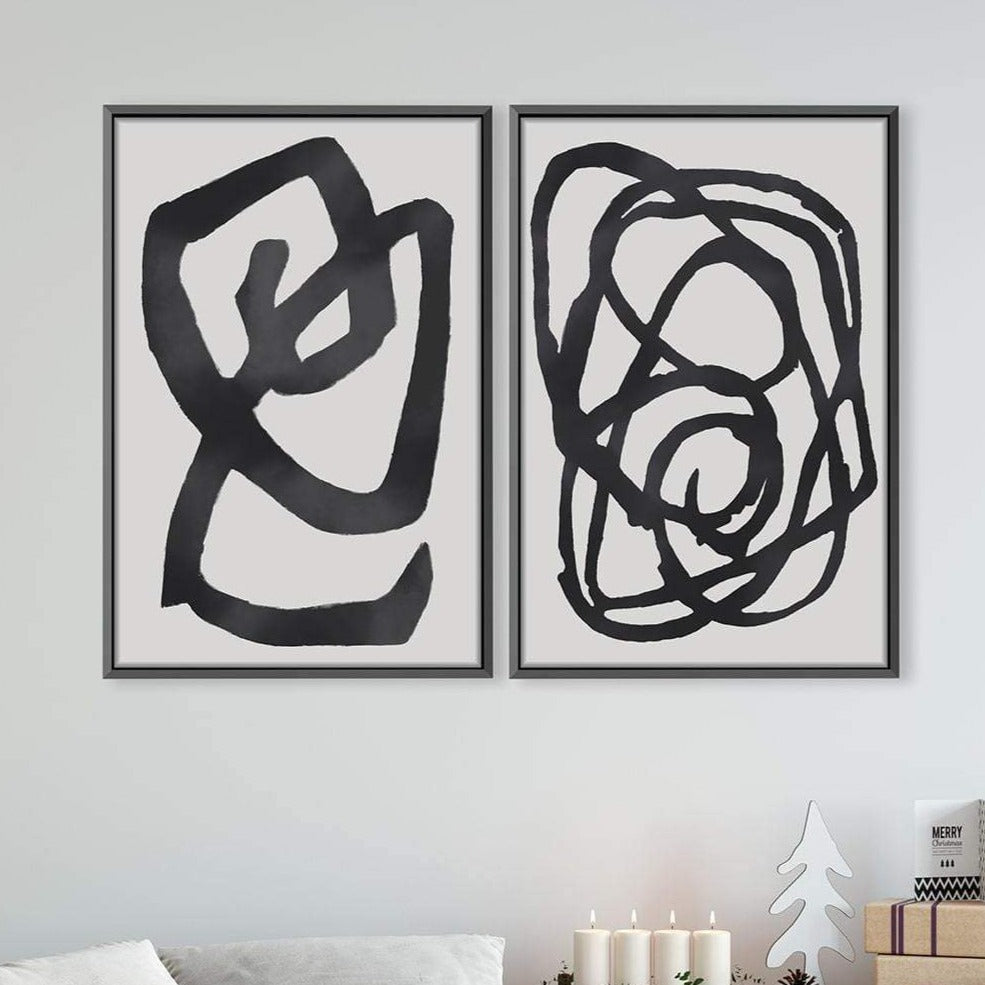 Toile impressionnisme noir et blanc