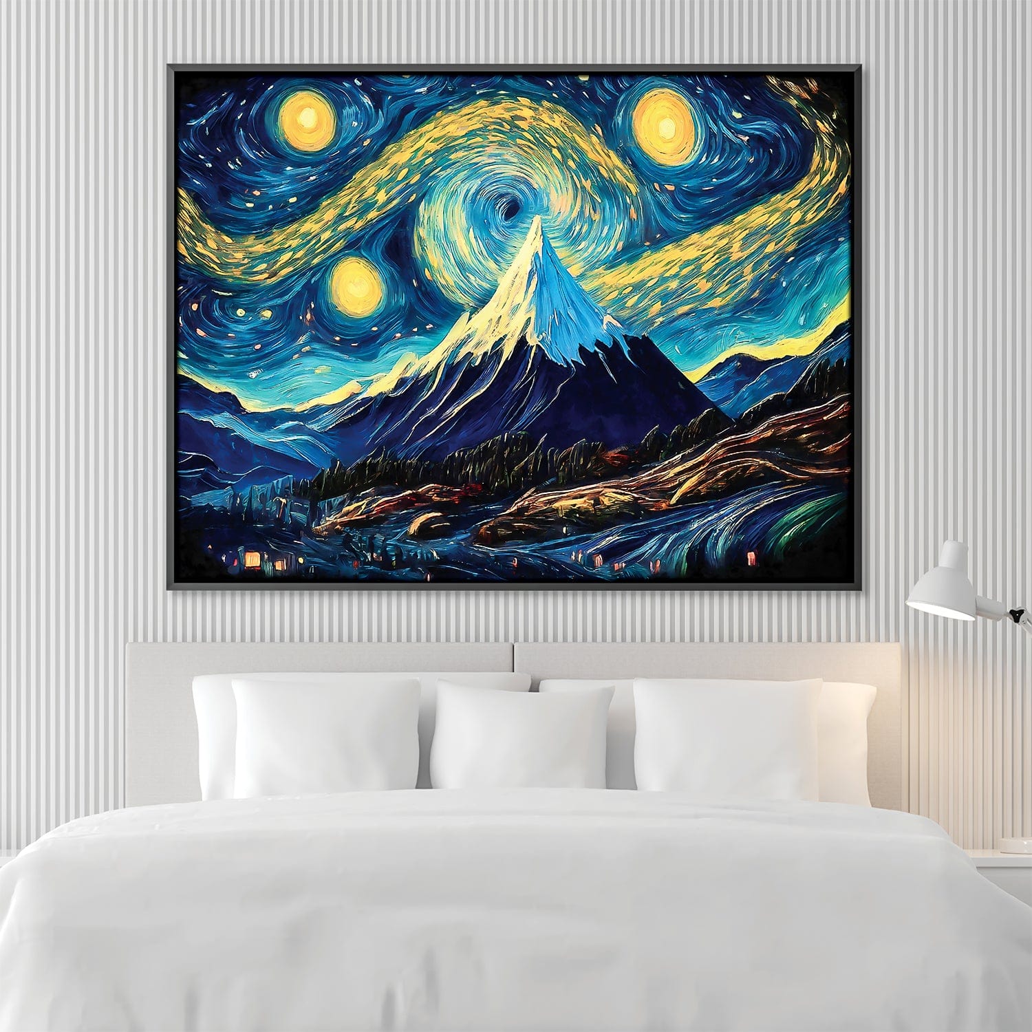 Toile de paysage de montagne étoilée