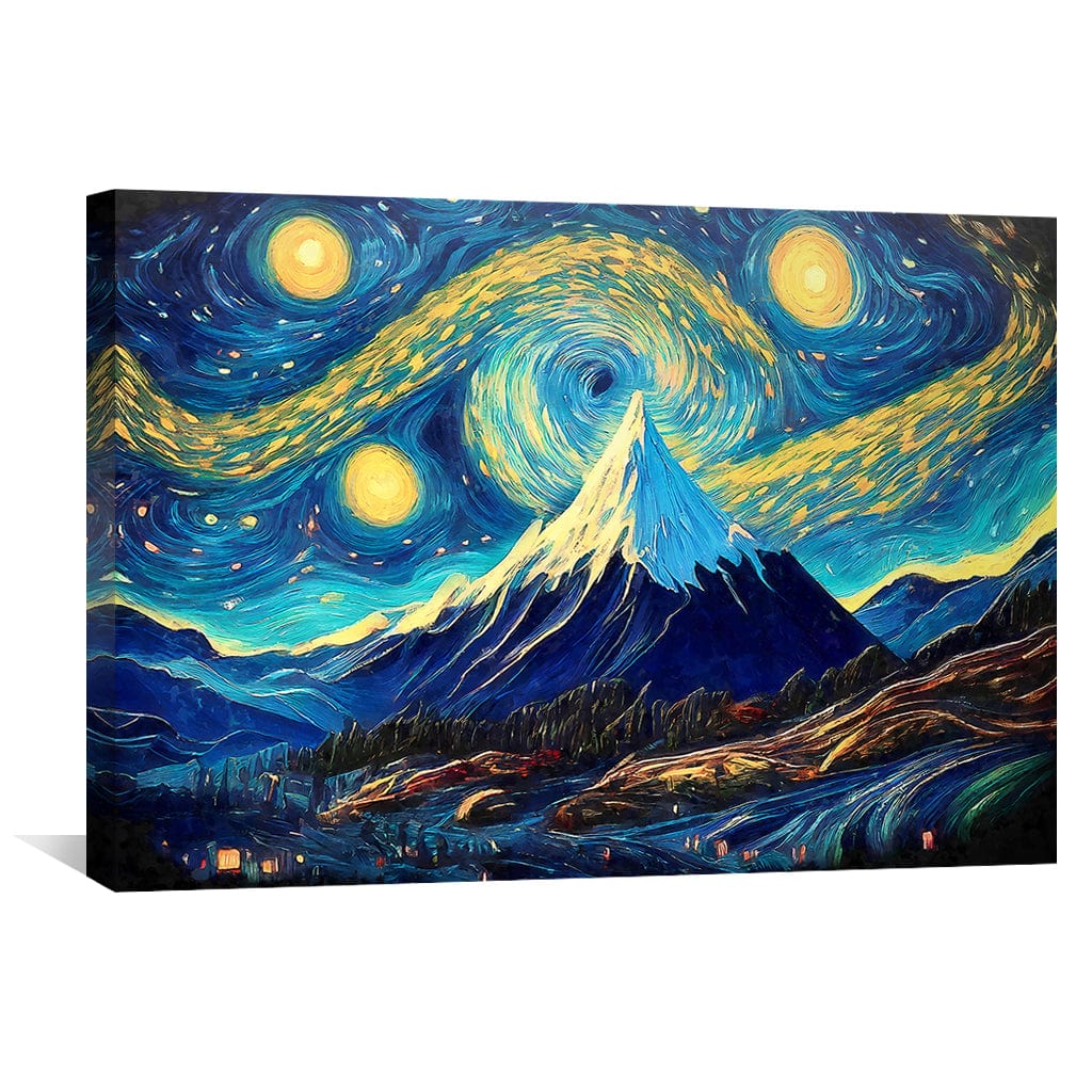 Toile de paysage de montagne étoilée