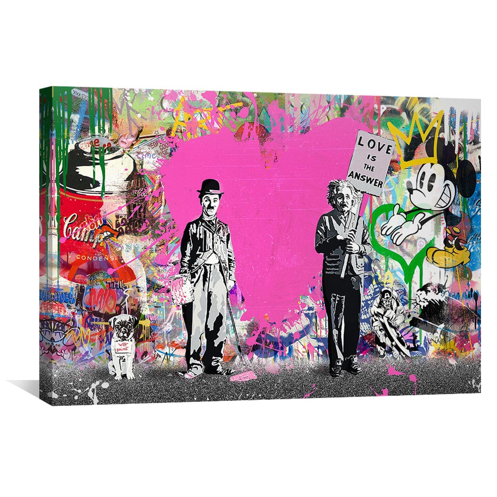 Leinwand von Banksy Chaplin und Einstein