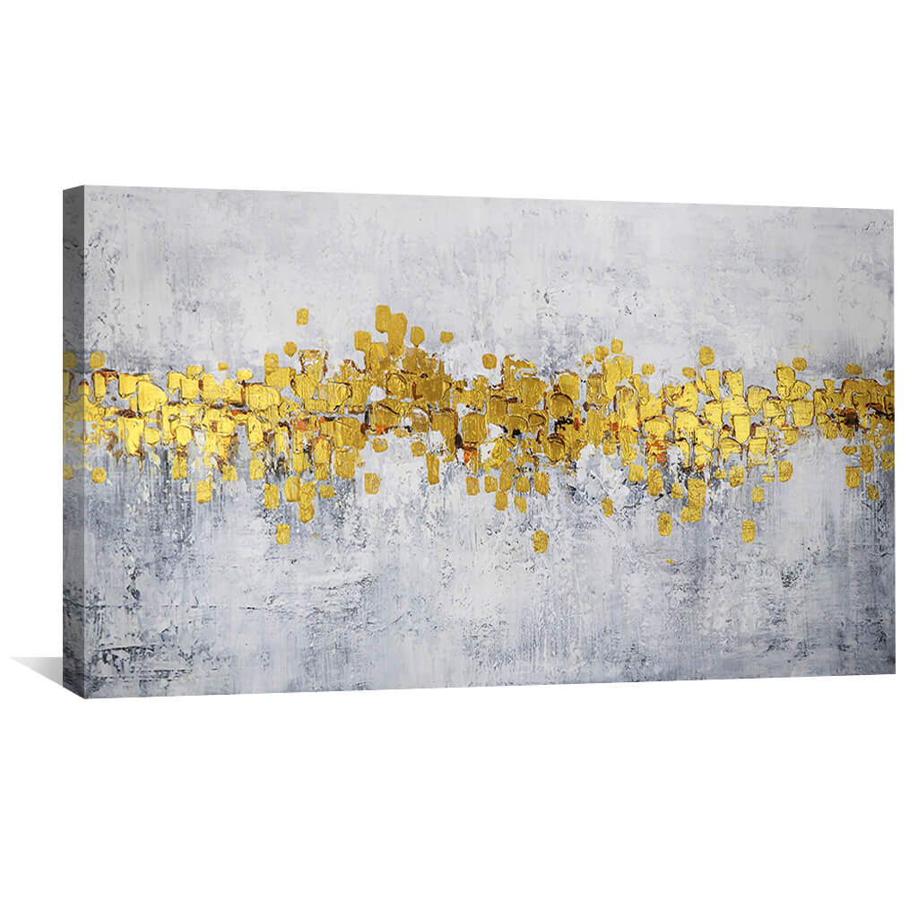 Peinture à l'huile de pétales d'or