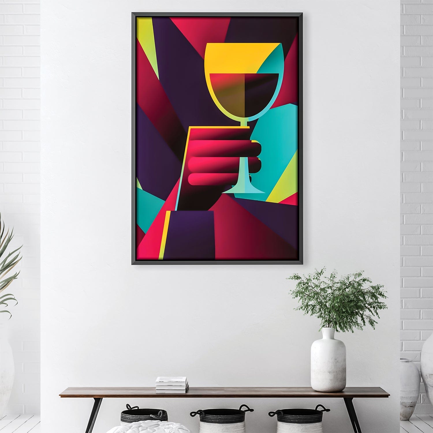 Toile de nuit de vin de forme abstraite