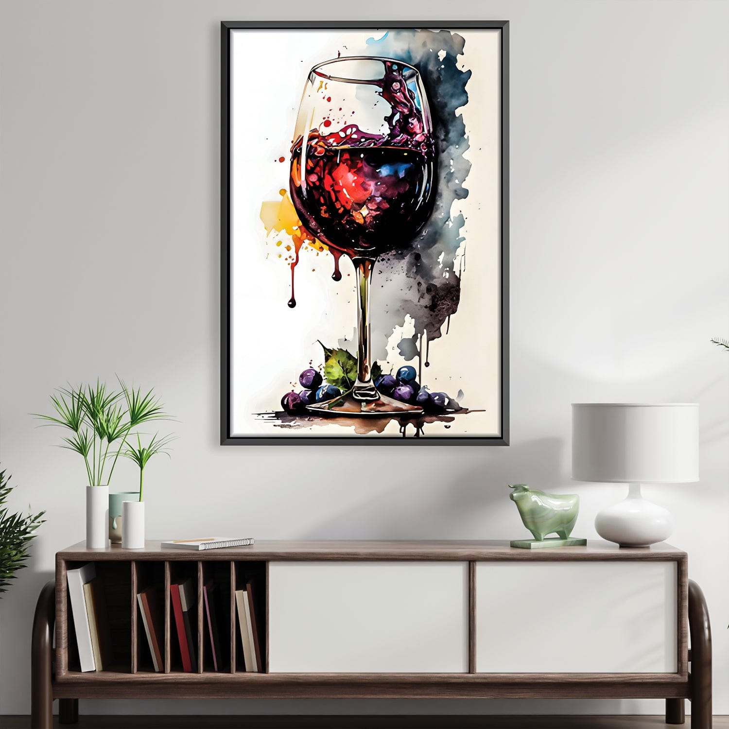 Toile de verre à vin abstraite