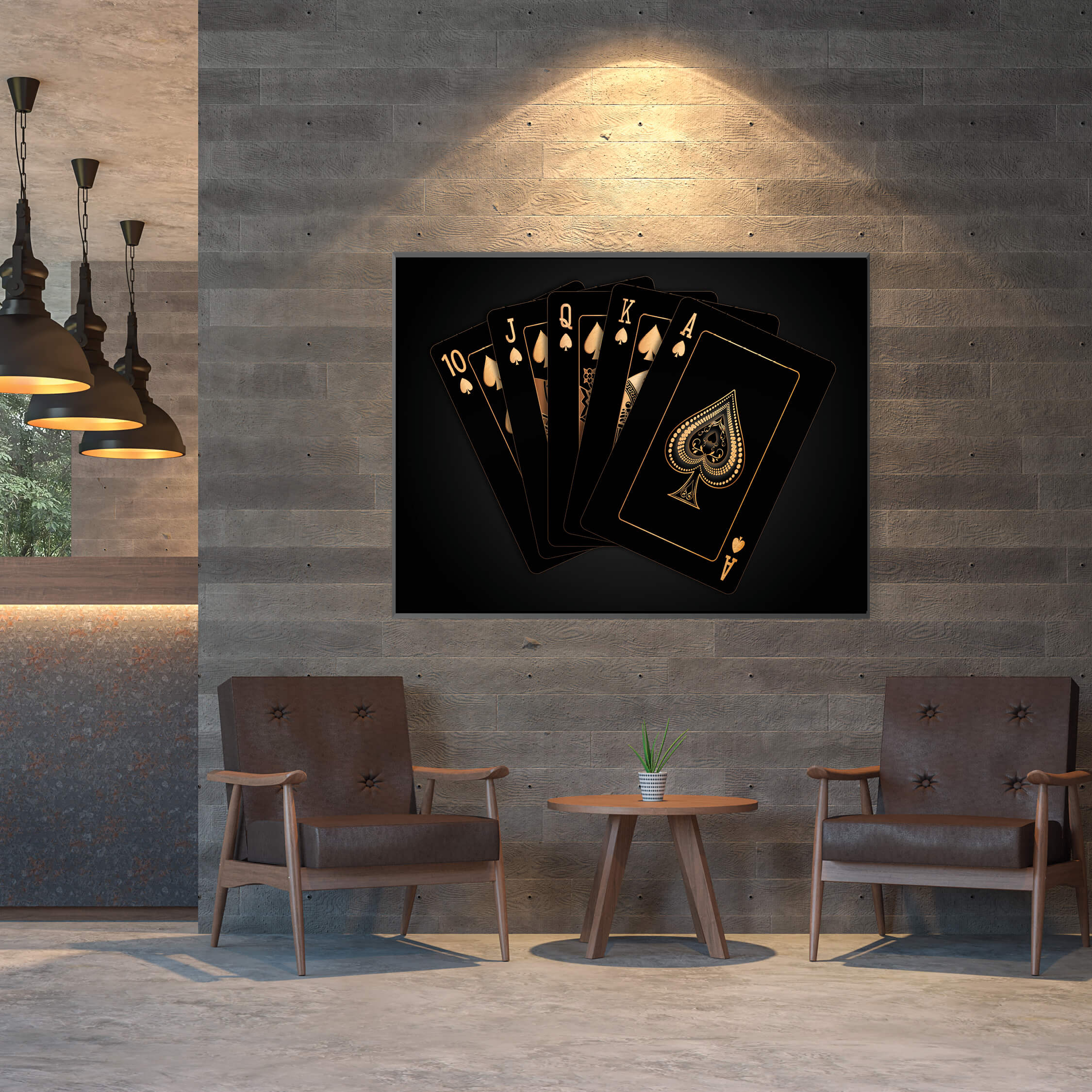 Royal Flush - Goldleinwand
