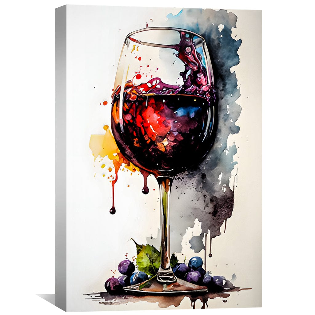 Toile de verre à vin abstraite