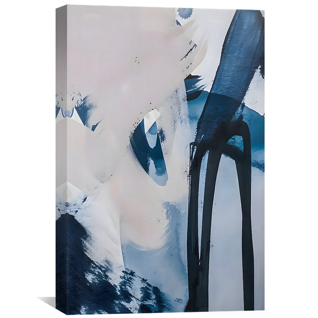 Fenêtre sur la toile abstraite bleue