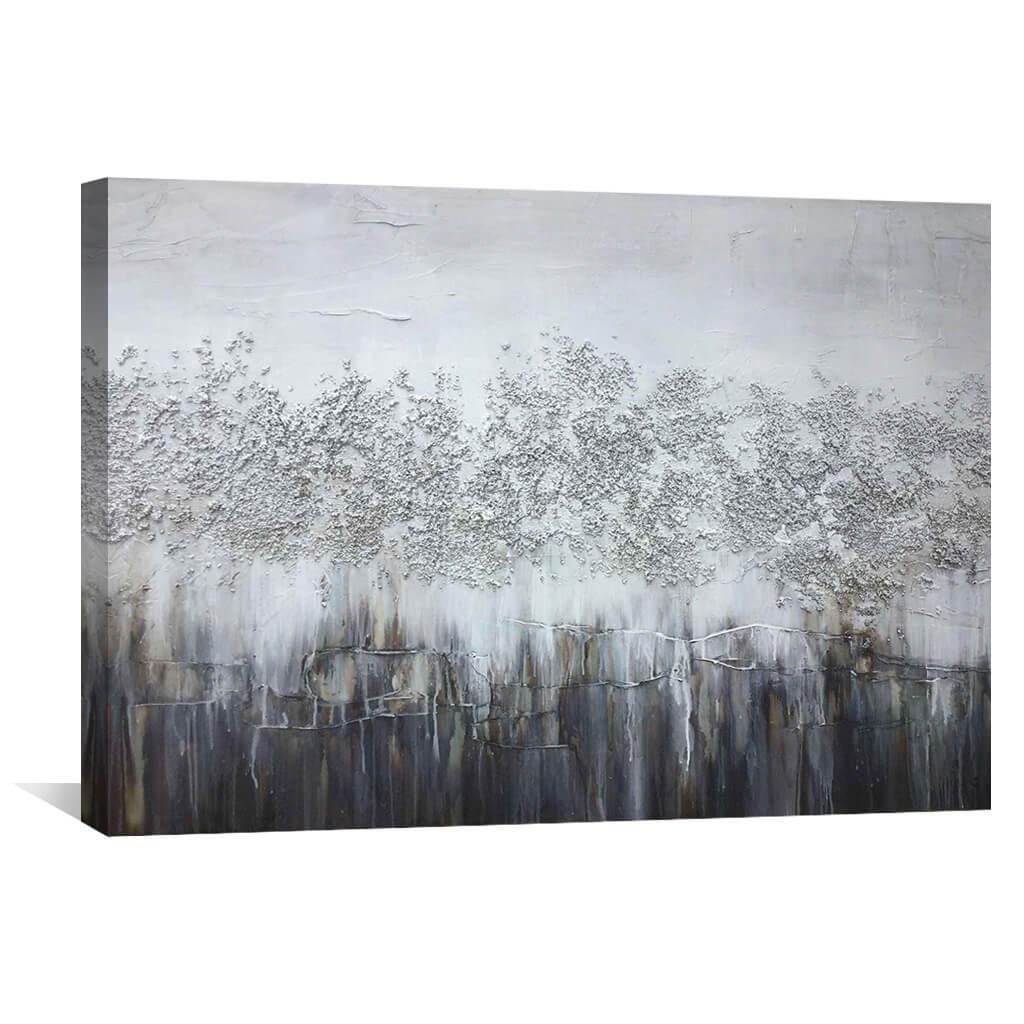 Peinture à l'huile grise texturée