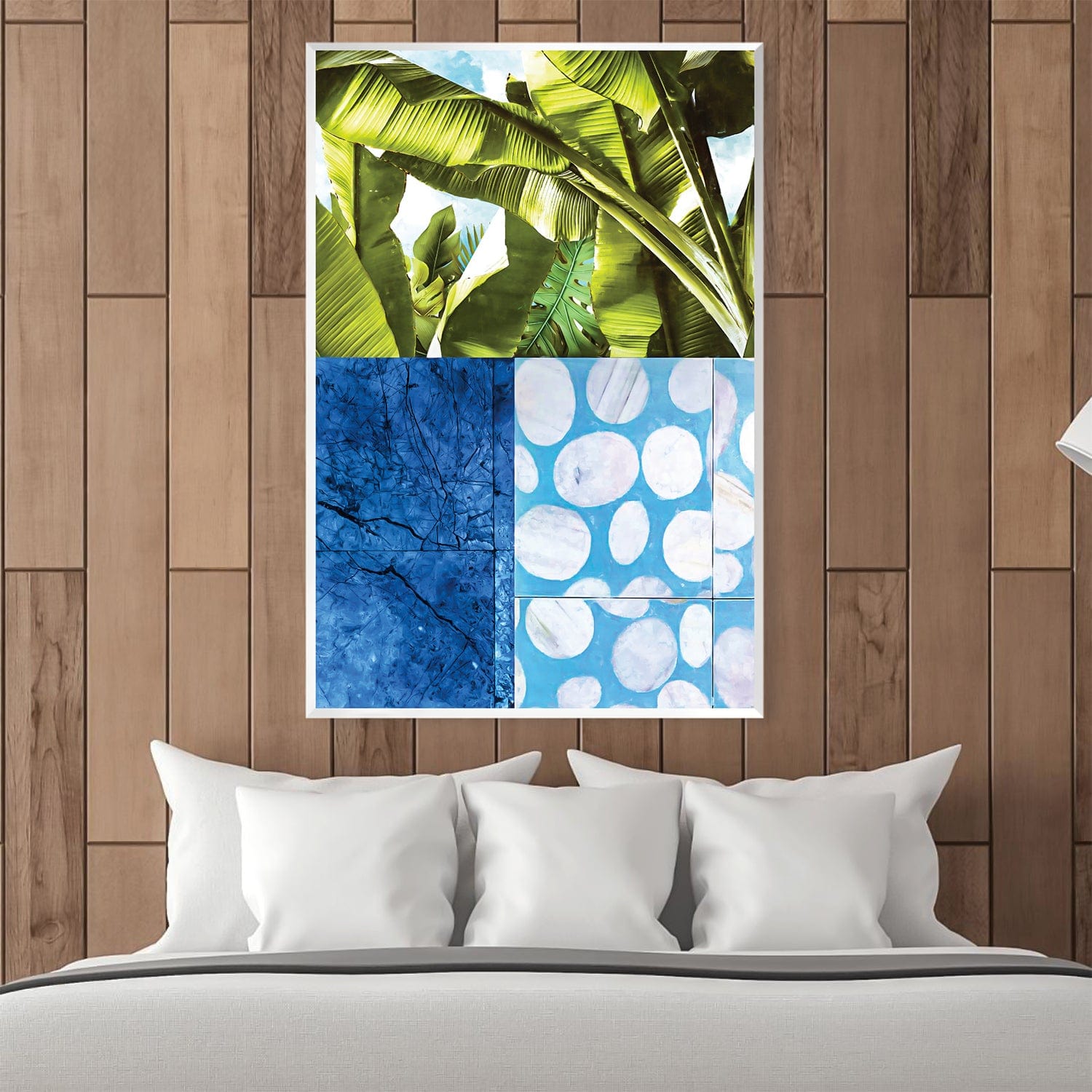 Toile abstraite bleue et verte
