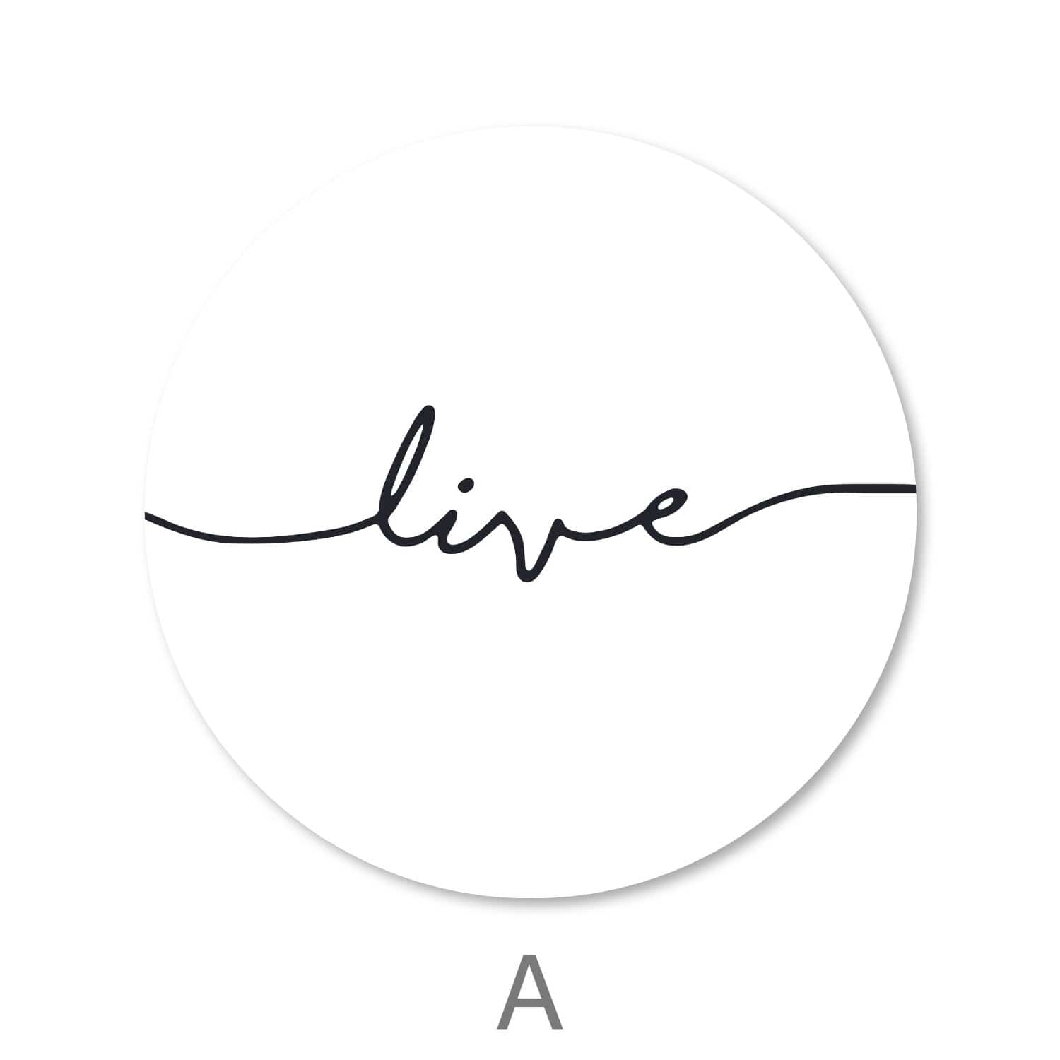 Toile Live Laugh Love - Cercle