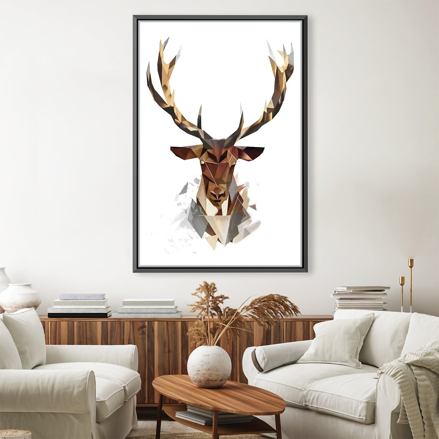 Toile légère cerf Low Poly