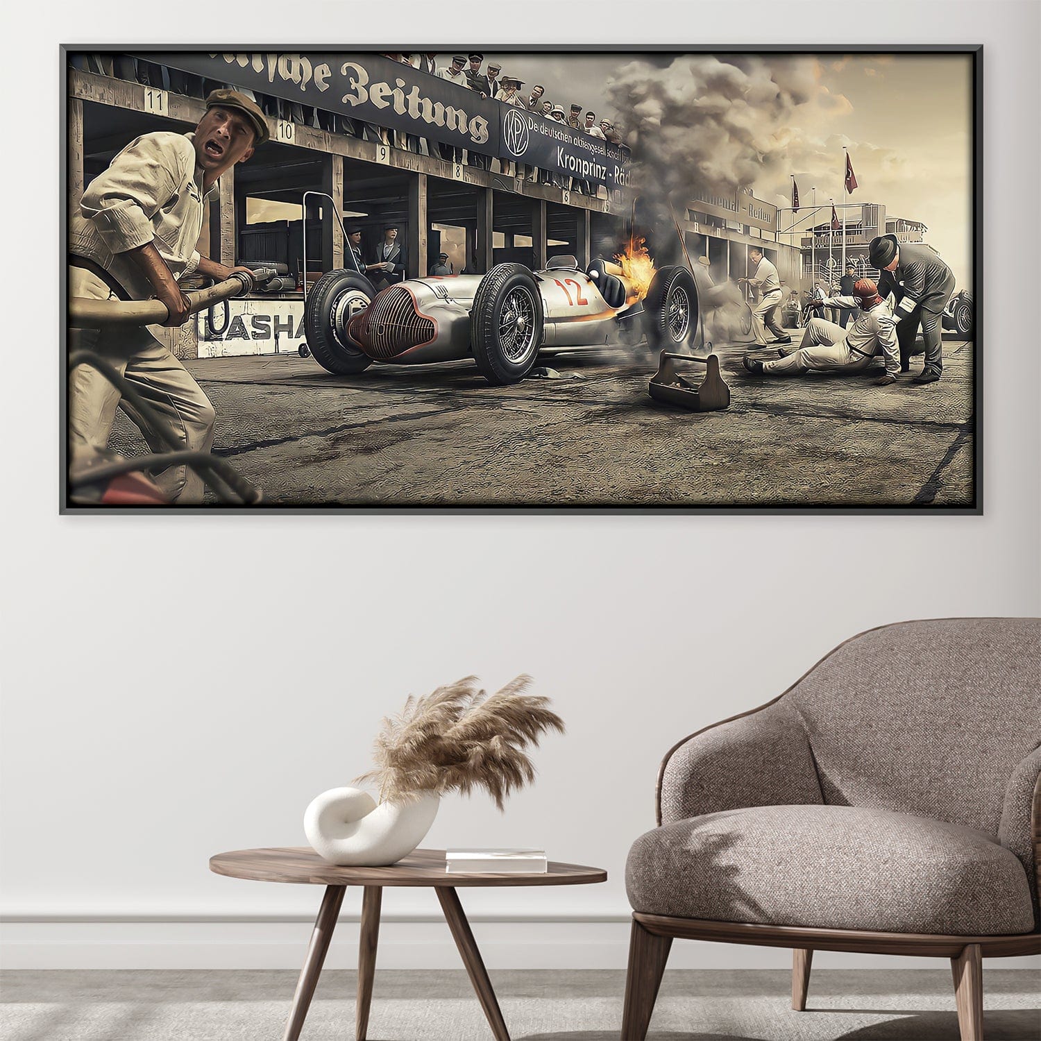 Toile d'équipe de course vintage