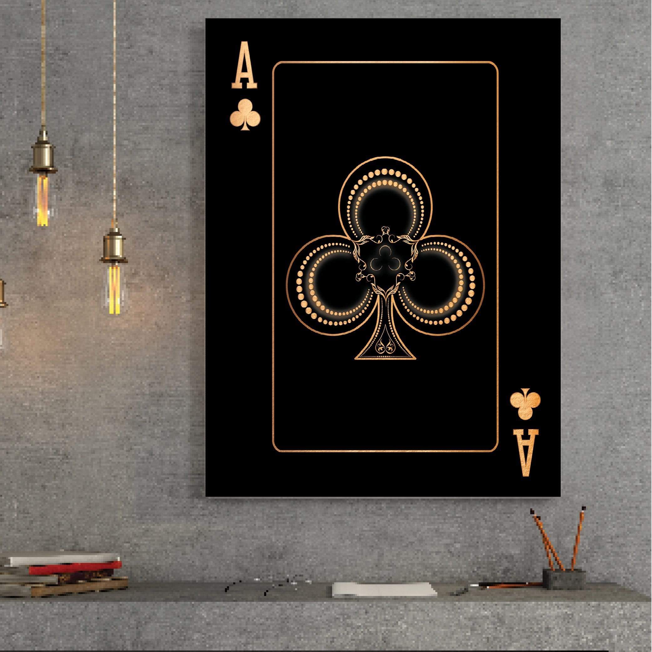 Kreuz-Ass-Leinwand – Gold-Leinwand