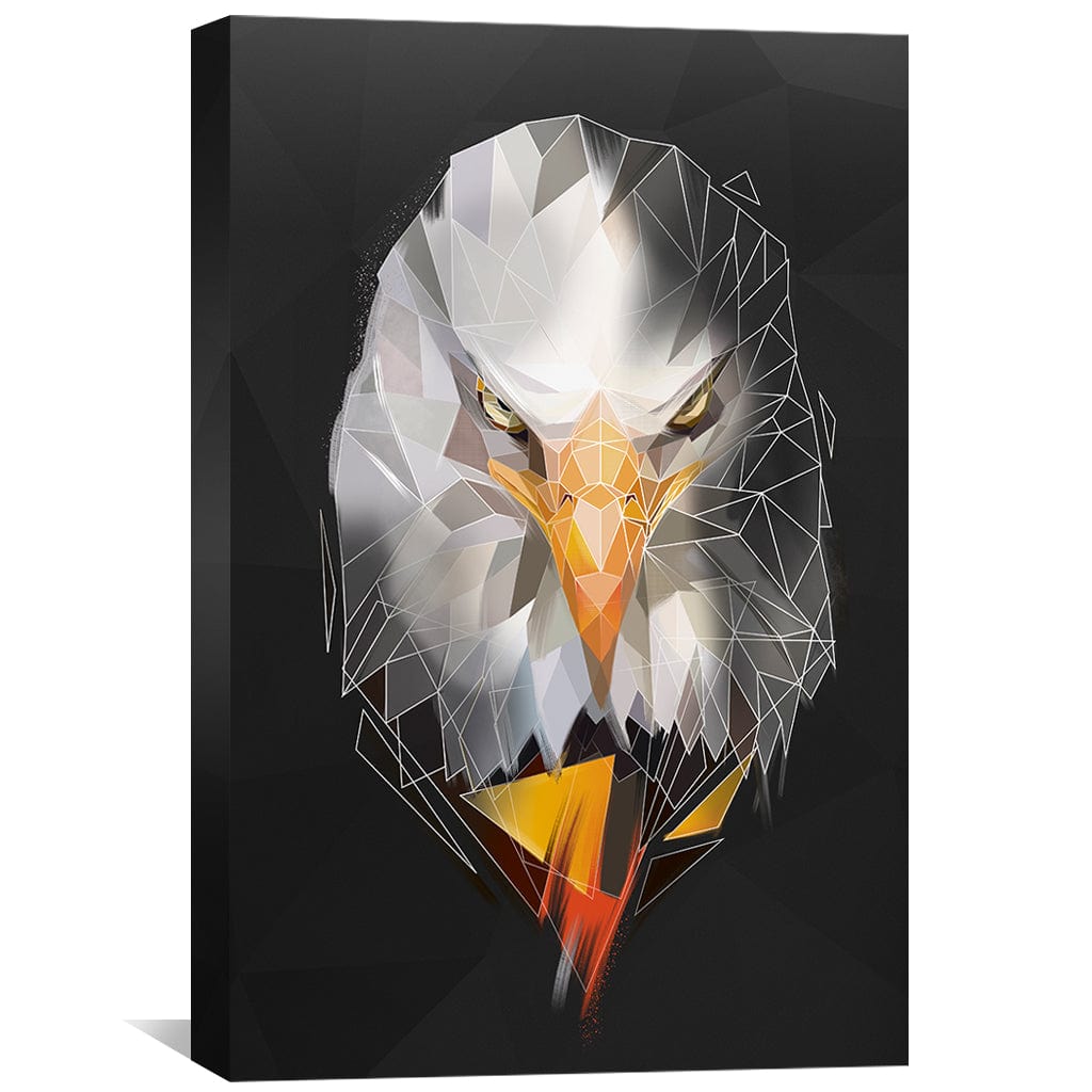 Low Poly Eagle 2 Dunkle Leinwand
