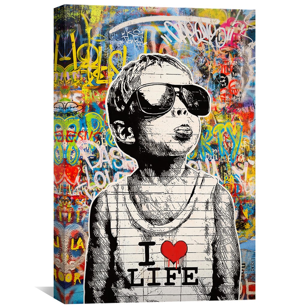 Banksy Child Loves Life Toile