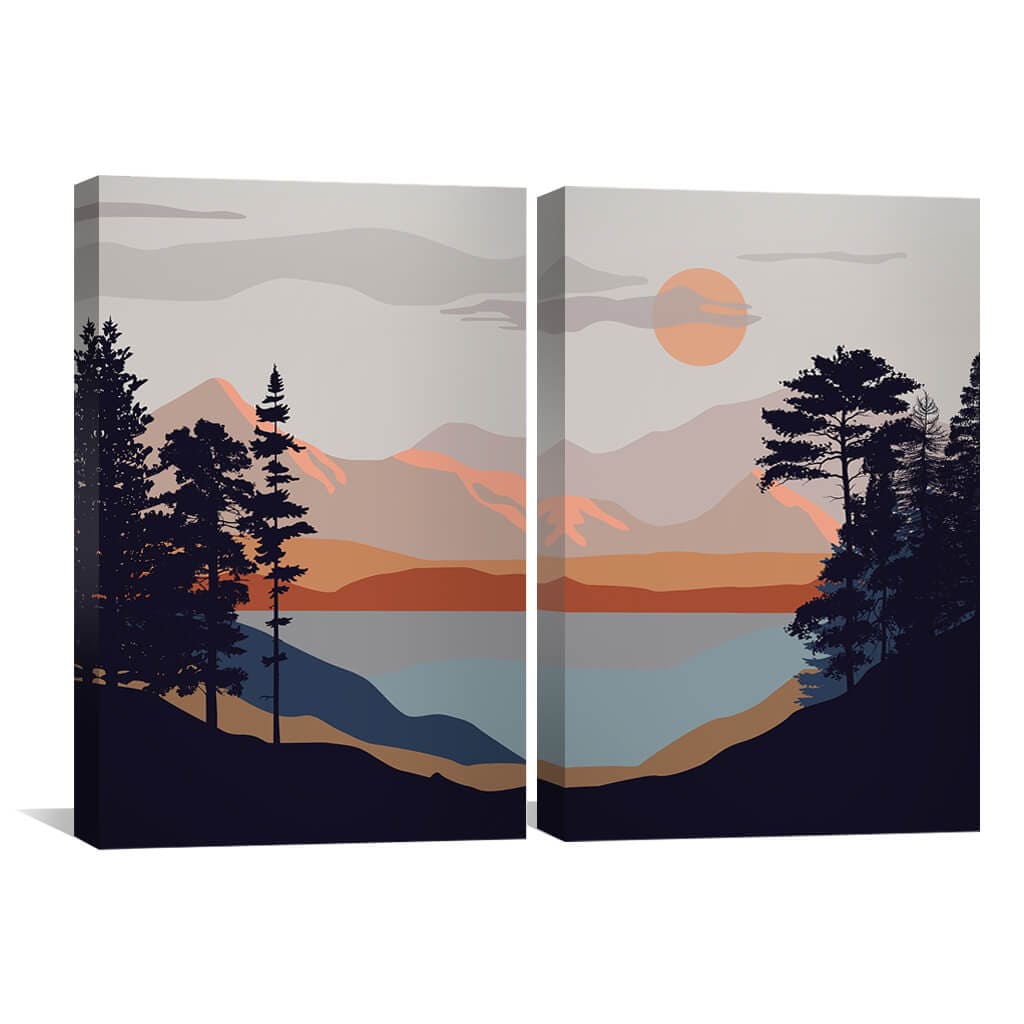 Toile avec vue sur le lac