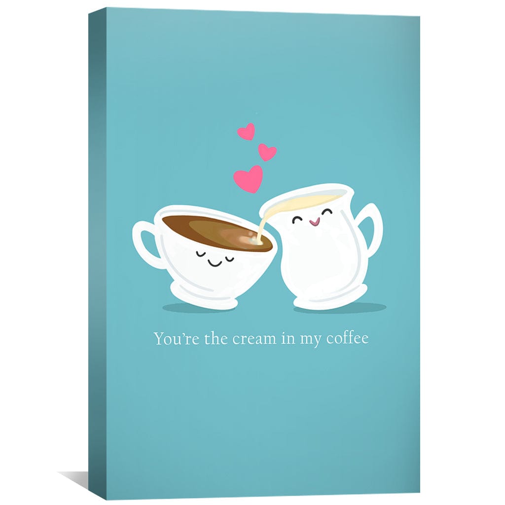 Toile d'amour café et crème