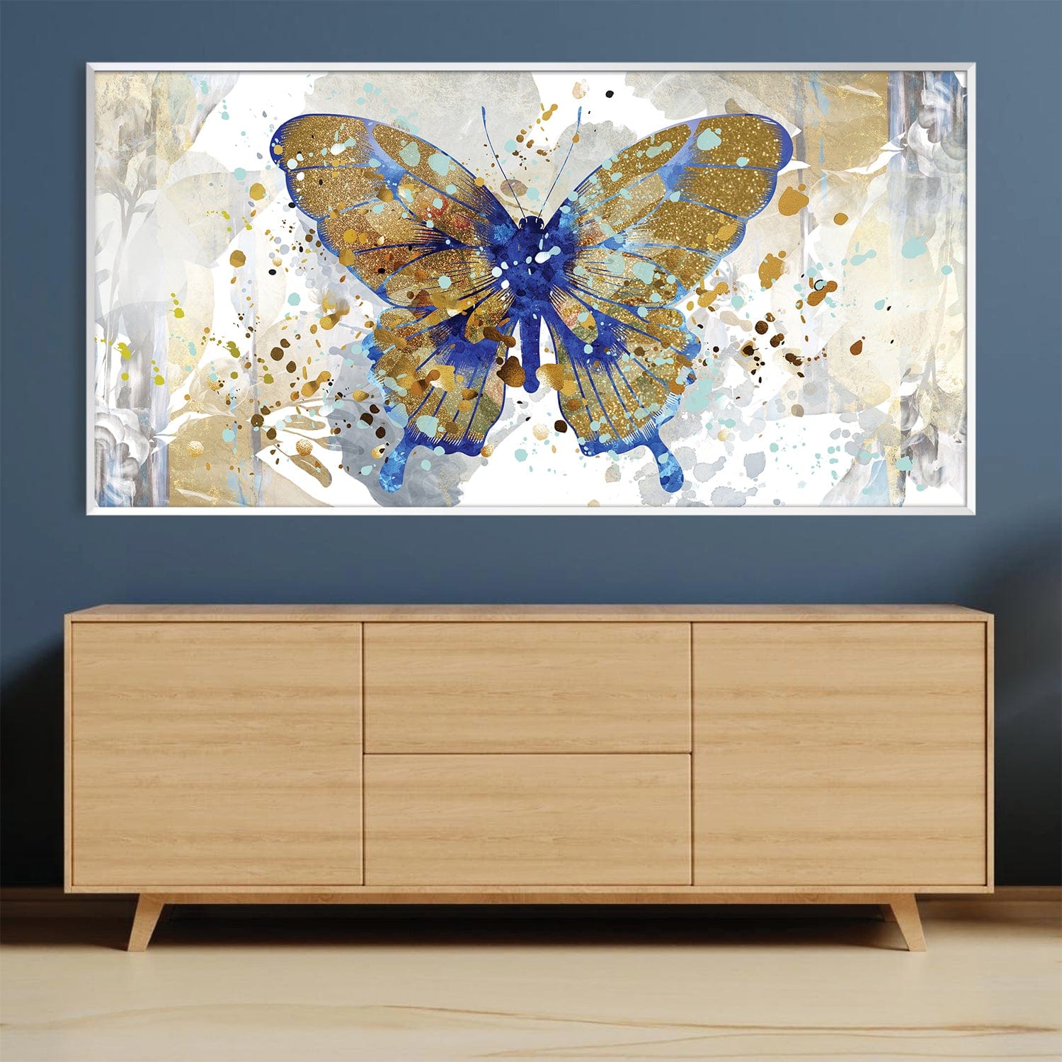 Toile abstraite papillon