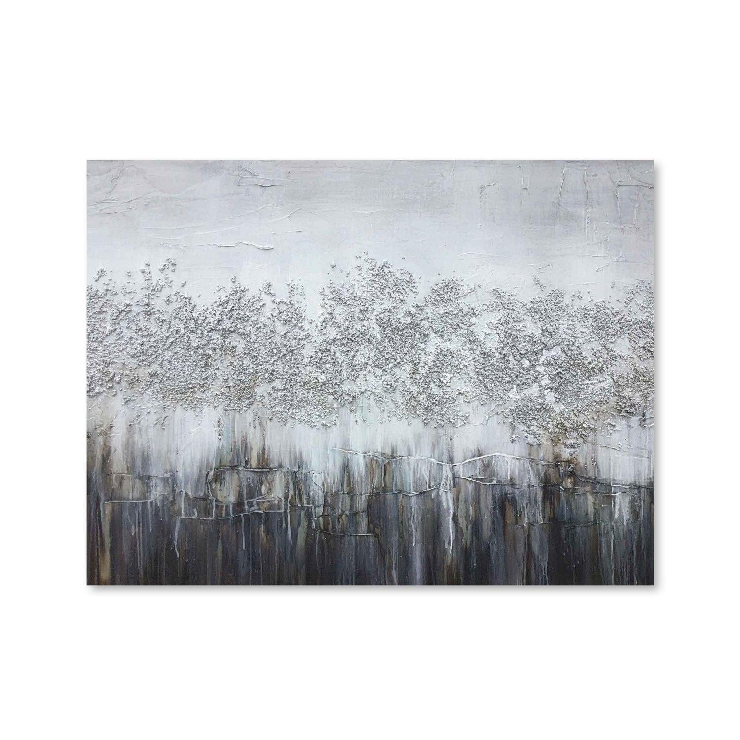Peinture à l'huile grise texturée