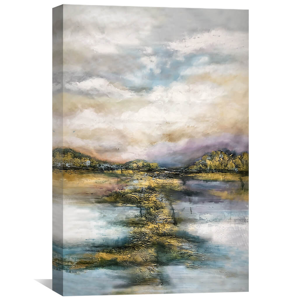 Peinture à l’huile de chemins fluviaux