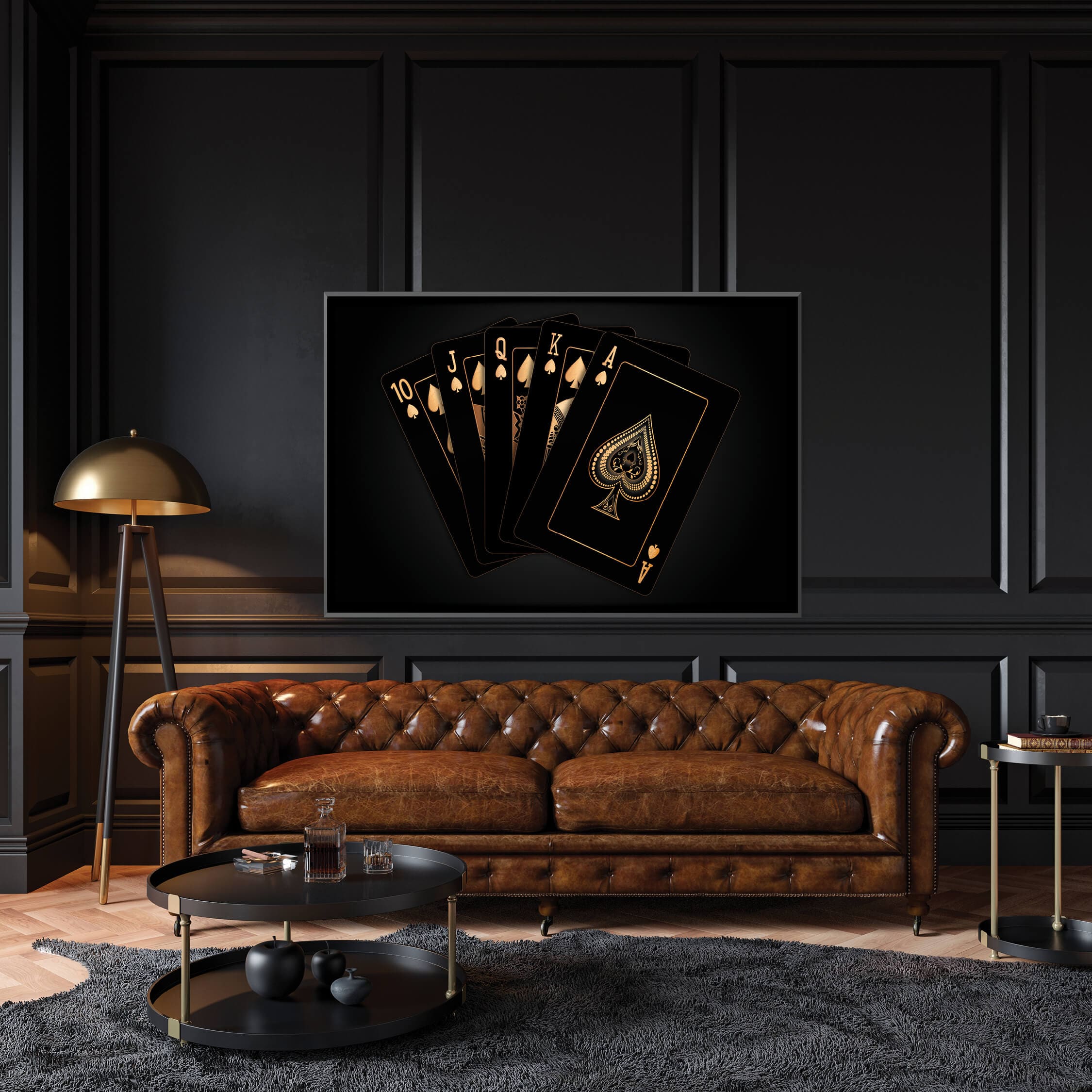 Royal Flush - Goldleinwand