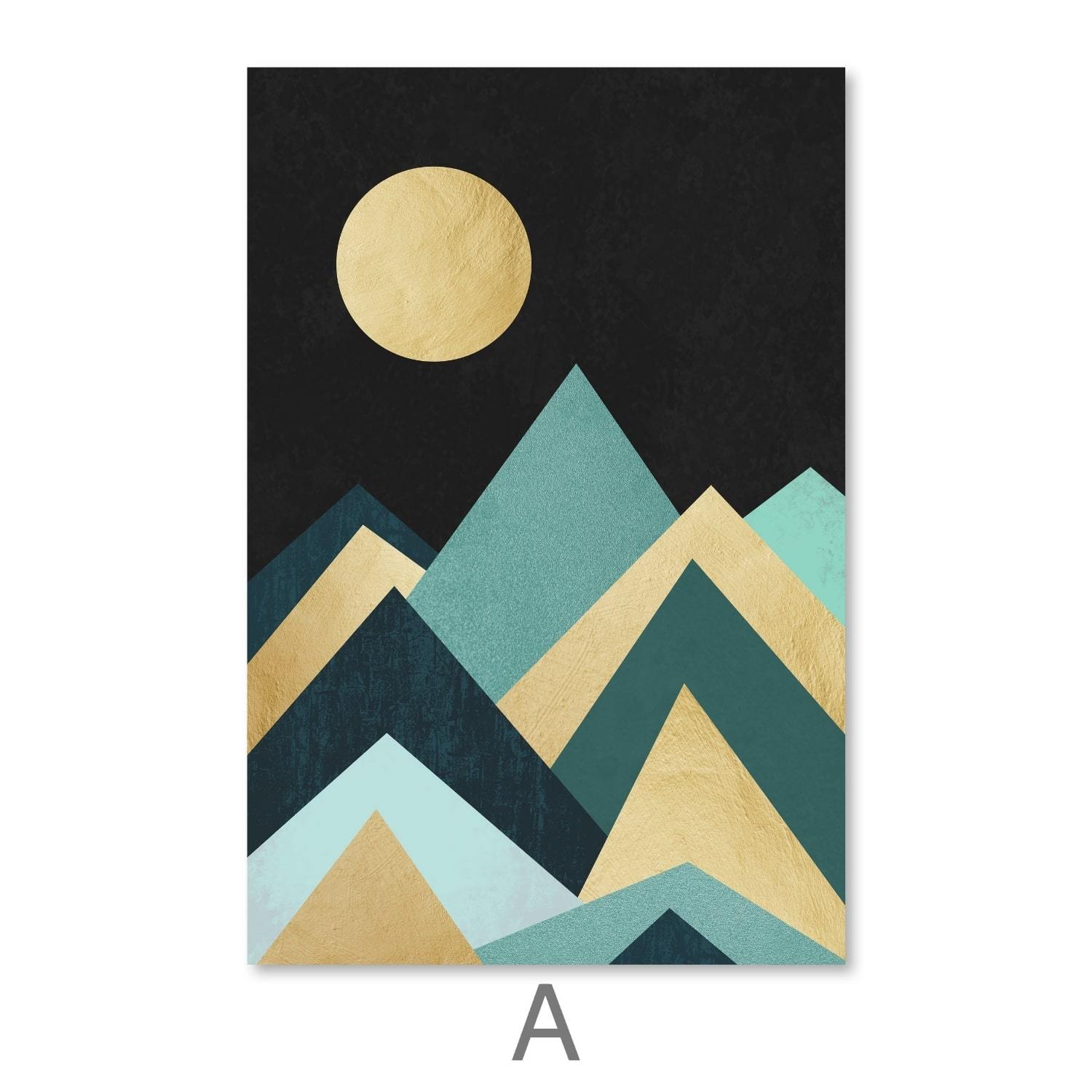 Vollmond und Berge Leinwand