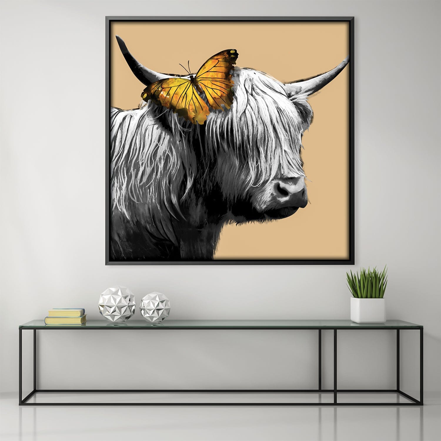 Toile Vaches et Papillons