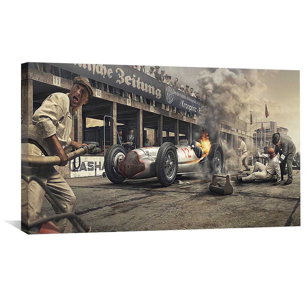Toile d'équipe de course vintage